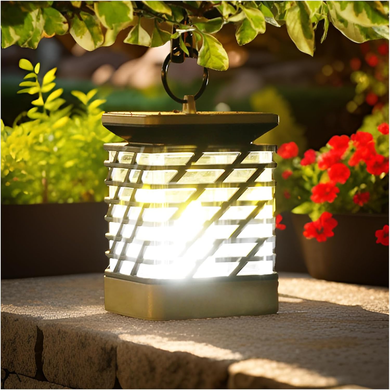 Solar Lantern, Hanging Solar Pathway Lights, Outdoor Waterproof Flickering Flameless LED Candle Lighting, Solar Powered Lanterns Decorations for Tree, Porch, Yard, Garde, Patio
