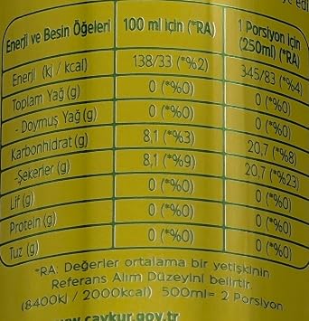 Didi Lemon Flavored Iced Tea byCaykur, Black Tea Extract, Contains Caffeine, 500 ml, Pack of 6
