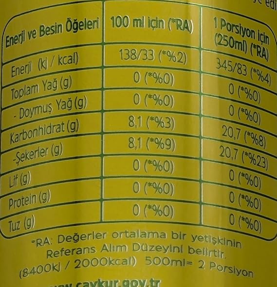 Didi Lemon Flavored Iced Tea byCaykur, Black Tea Extract, Contains Caffeine, 500 ml, Pack of 6