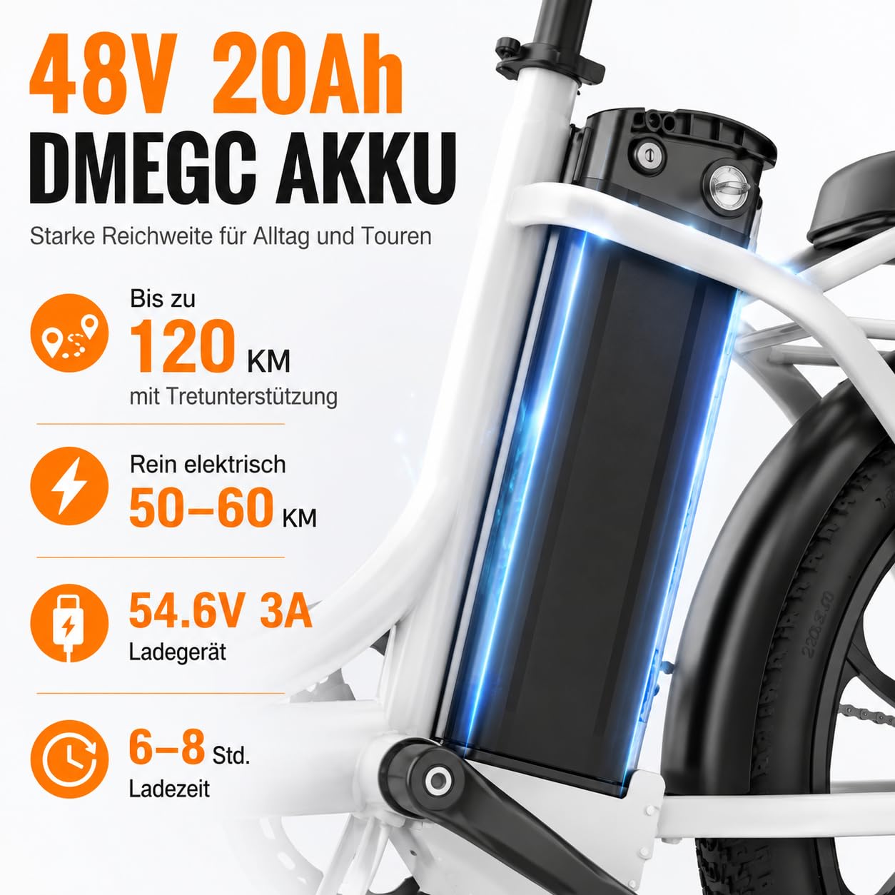 E Bike Klapprad 20 Zoll Herren Damen,mit 48V 20Ah Akku 100km Reichweite,Faltbares Elektrofahrrad City 250W Motor 50Nm LED Display, 7-Gang, hydraulische Scheibenbremsen, für Pendeln & Alltag