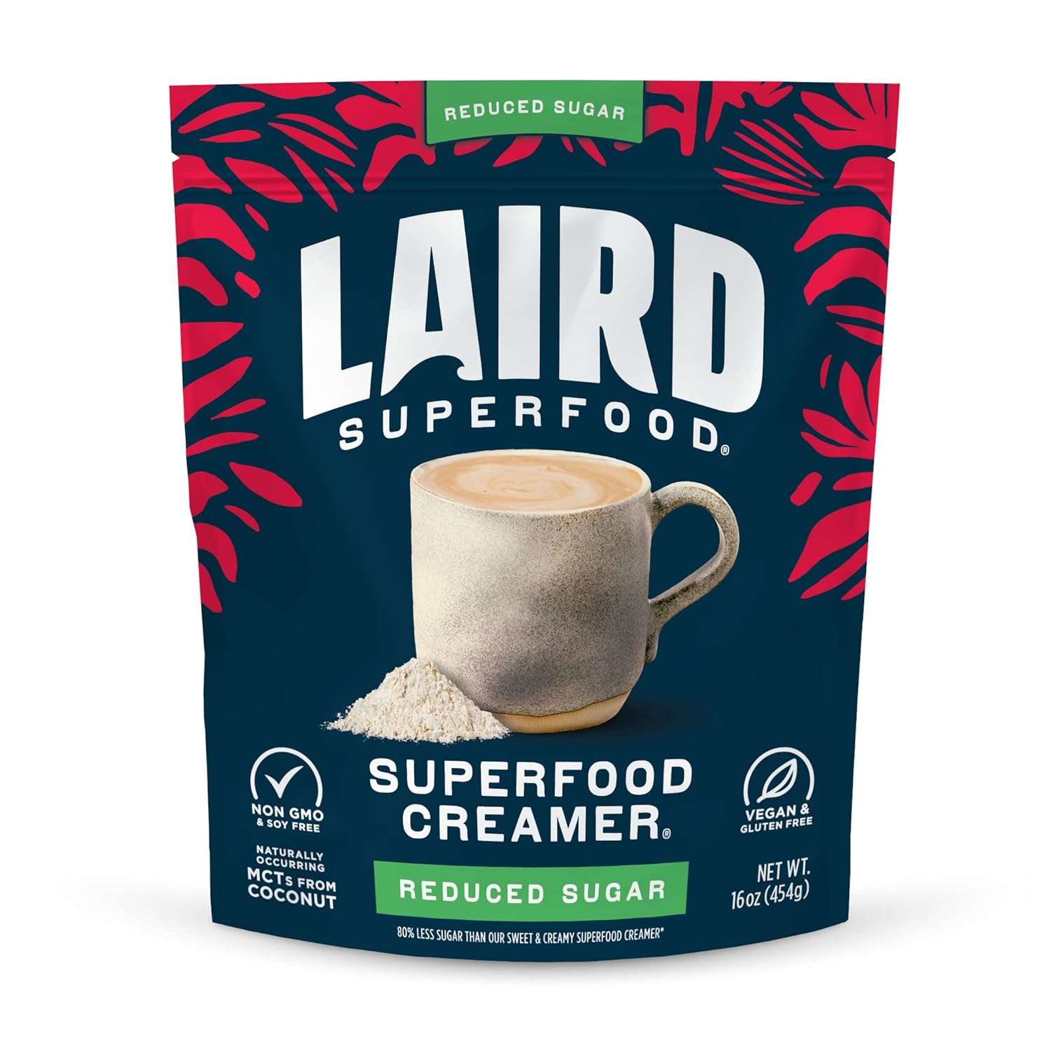 Laird Superfood NonDairy Reduced Sugar Superfood Coconut Powder Coffee Creamer