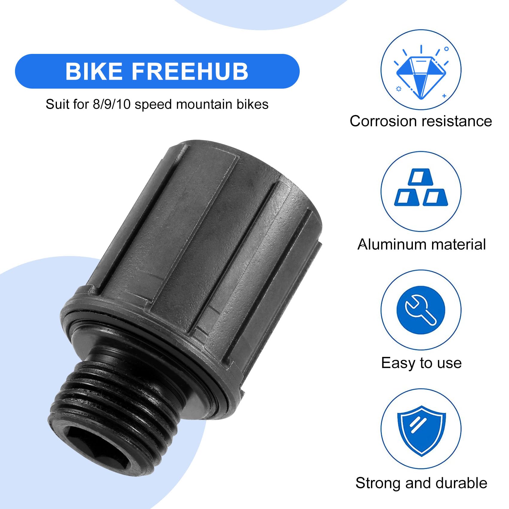 Giilayky Mountain Bike 8/9/10 Speed Freehub Titanium Freehub for 8/9/10 Speed Bikes Ball Bearing Black - Image 2