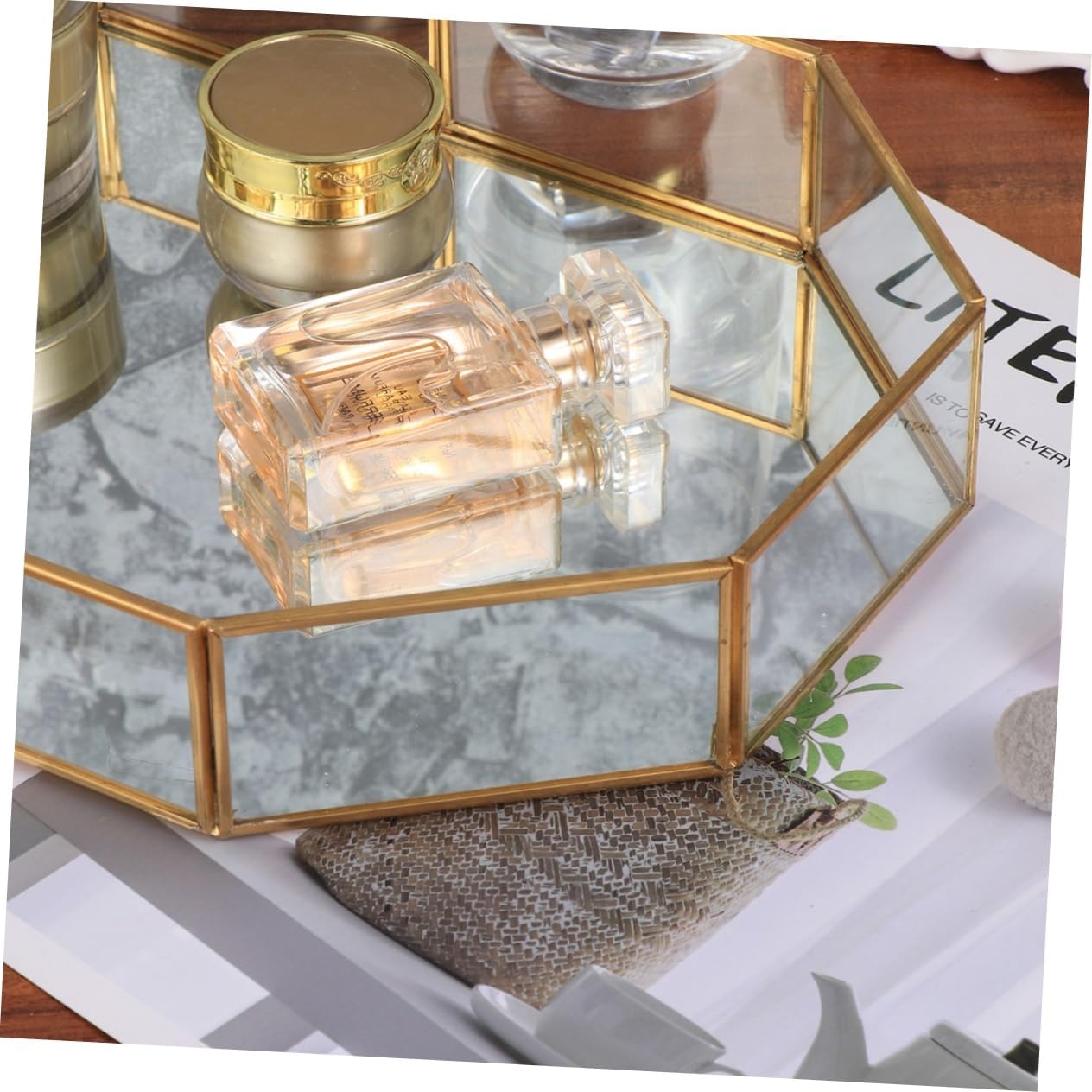 Luxury Jewelry Organizer Glass Storage Trays Curved Corners for Jewelry Dish and Decor