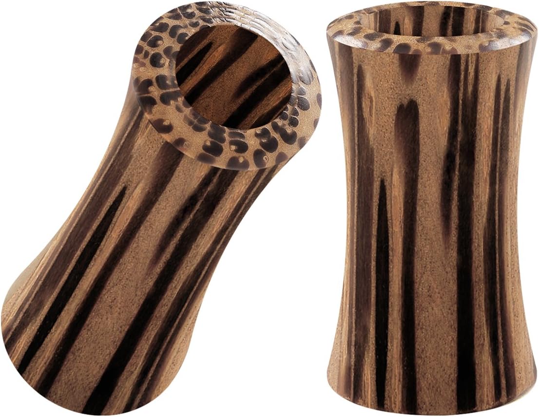Pair of Coconut Wood Double Flared Saddle Flesh tunnel Piercing Jewelry Stretcher Ear Plug Earring Lobe