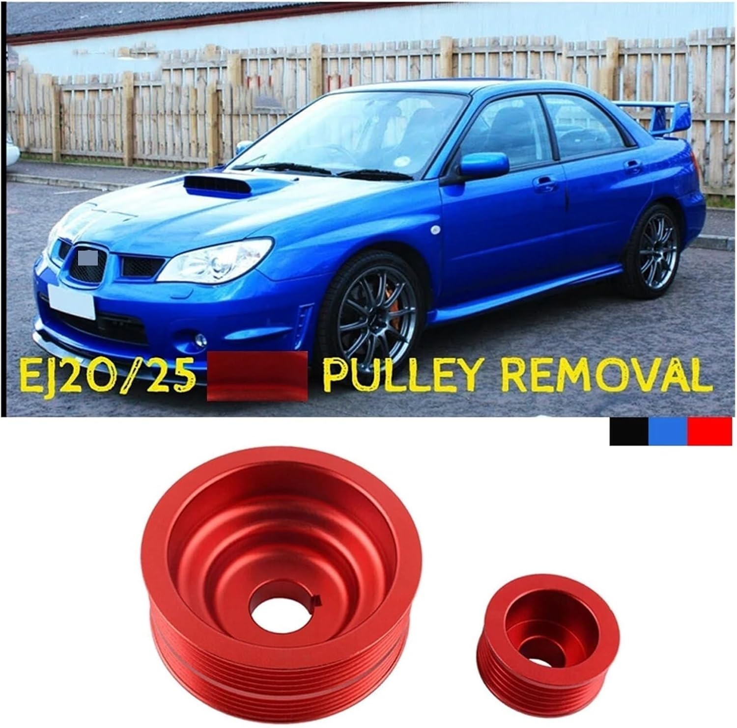 PETRELS Racing Aluminum Light-Weight Crank Shaft Pulley Fit for Subaru Impreza WRX VER 7/8/9 2.0L 2.5L EJ20 EJ25 Crankshaft Pulley(Matte Black)