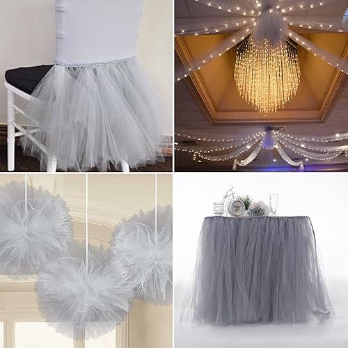 Miniatura 180 de Rollos de tela de tul rojo de 6 pulgadas por 100 yardas (300 pies), carrete de tela, cinta de tul para envoltura de regalos de Navidad, lazo de tutú