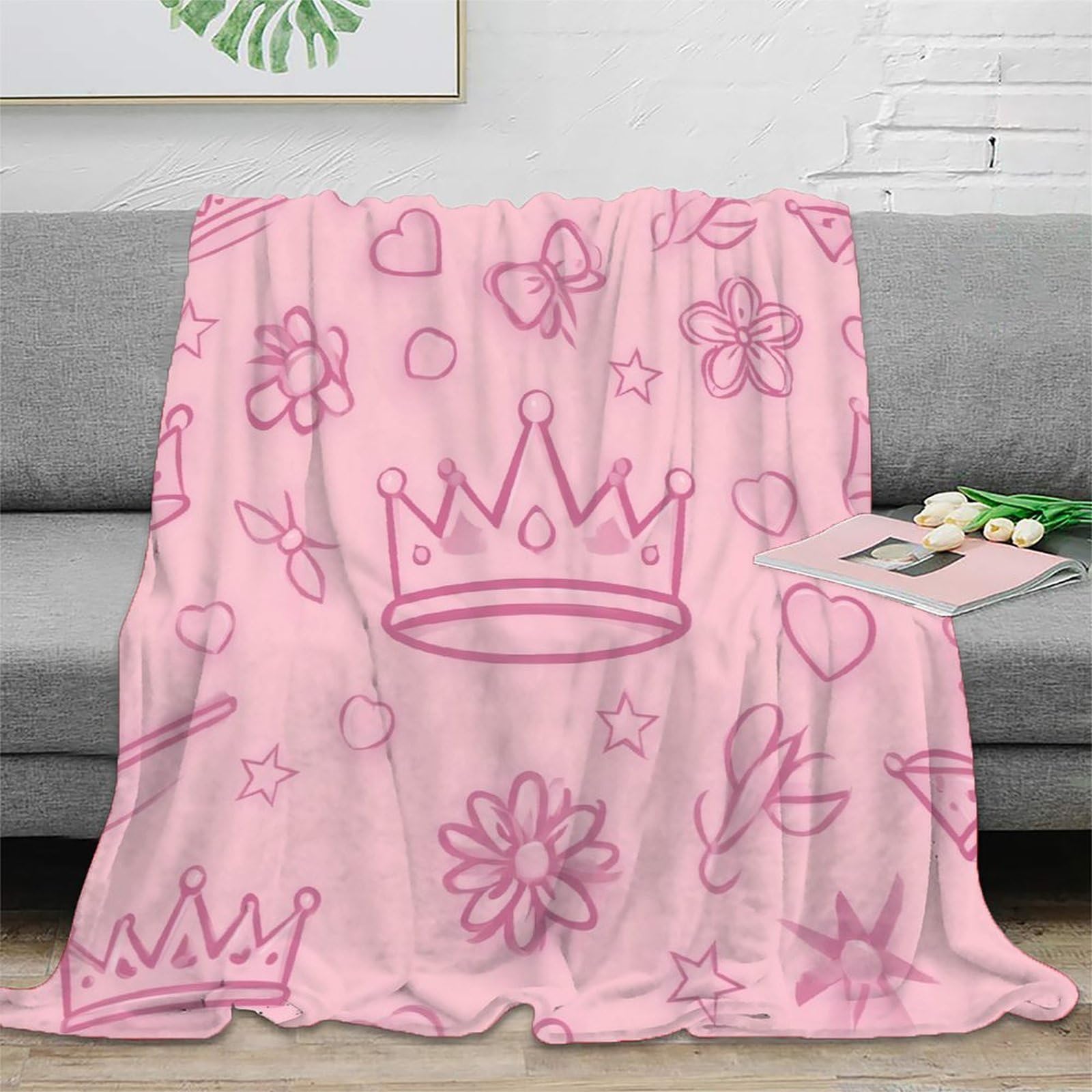 Plaid de voyage princesse 3D ultra compact et léger en microfibre douce