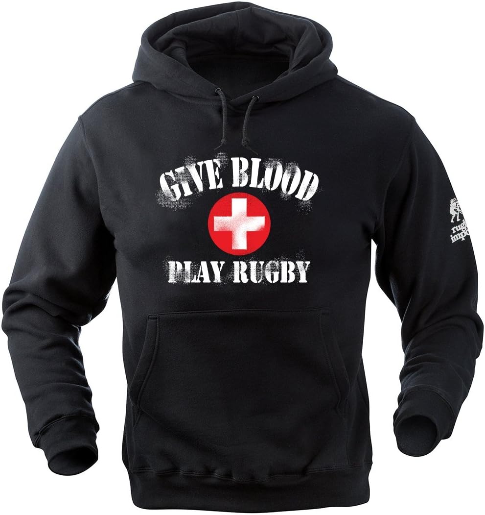 Give Blood Play Rugby Hoody (Black)