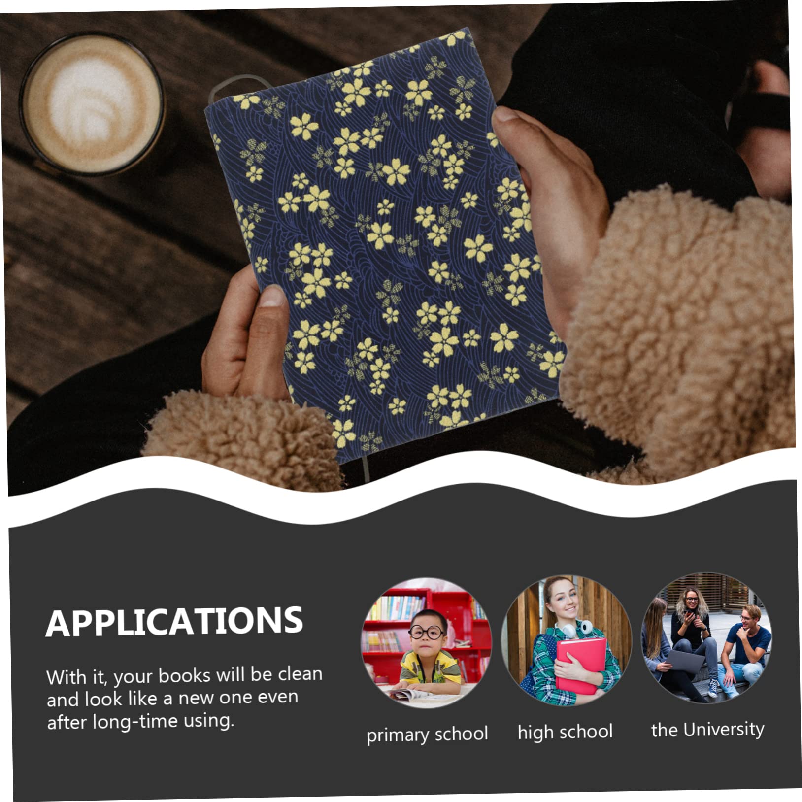 Lurrose 3stücke Decorative Buchumschlag Strapazierfähigem Stoff Handgefertigter Notizbuchschutz Mit Stilvollem Design Wiederverwendbare Buchhülle Für Notizbücher Und Journale Und