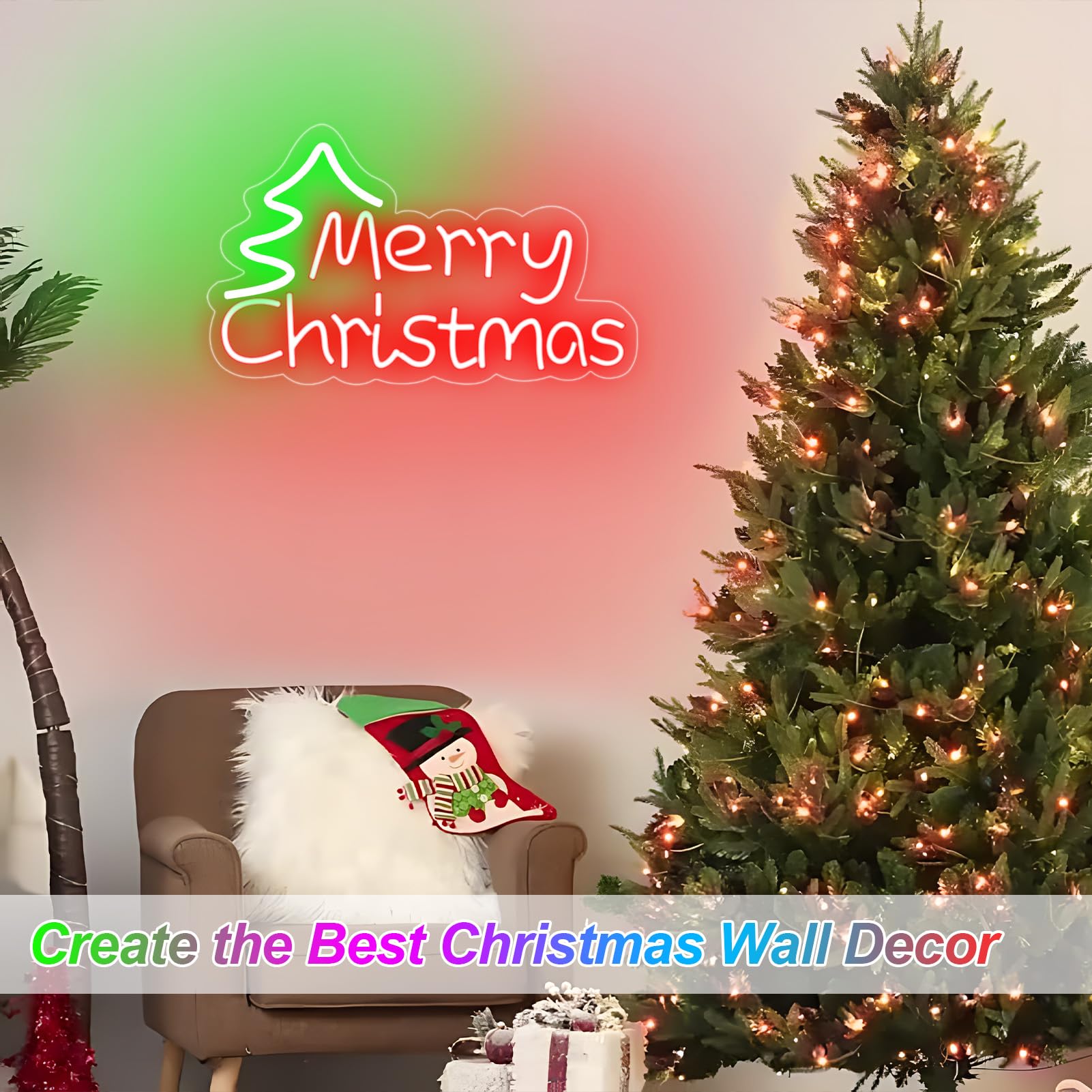 クリスマス飾　メリークリスマス　merry Xmas　LEDネオンサイン Merry Christmas Neon Signs, Warm White Merry Christmas Neon