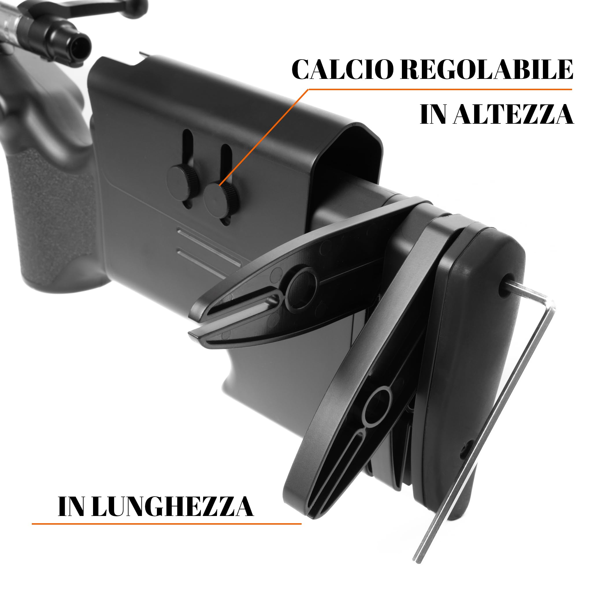 Fucile Softair Sniper M62 potenza 0,9 joule, Bundle Completo, Precisione Tattica con Ottica 3-9x40, Bipiede Regolabile e Pallini per Outdoor colore nero, dimensioni cm 110x14