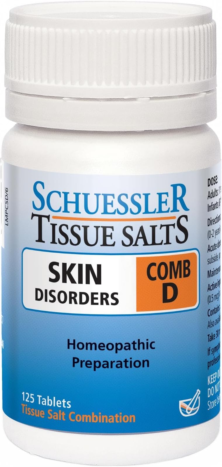 Schuessler Tissue Salts Combo D Skin 6X Cell Salts, 125 Tablets
