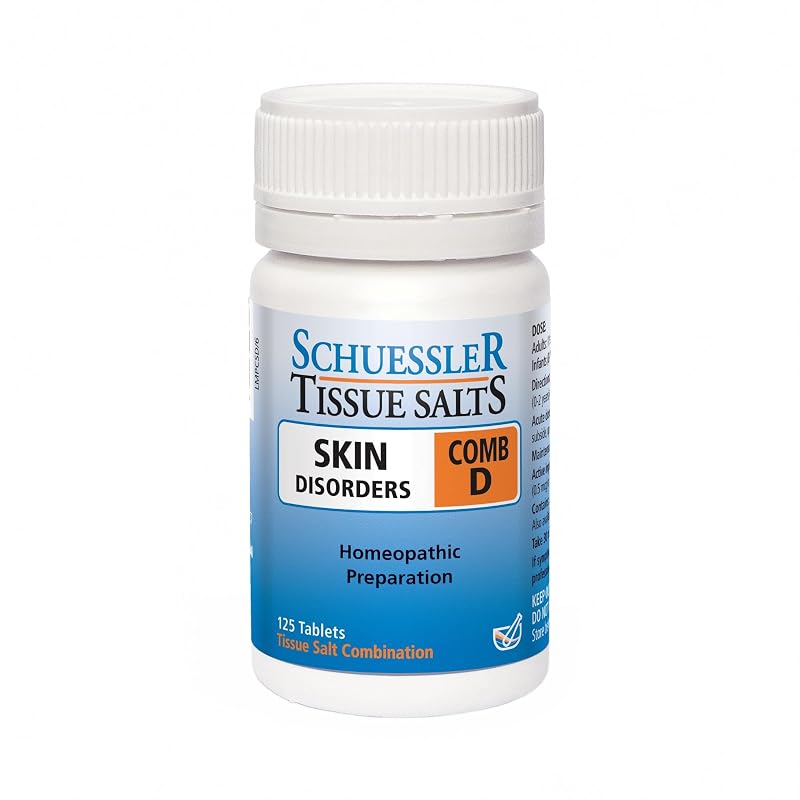 Schuessler Tissue Salts Suplemento mineral de cálcio Combo D Skin 6X, 125 comprimidos