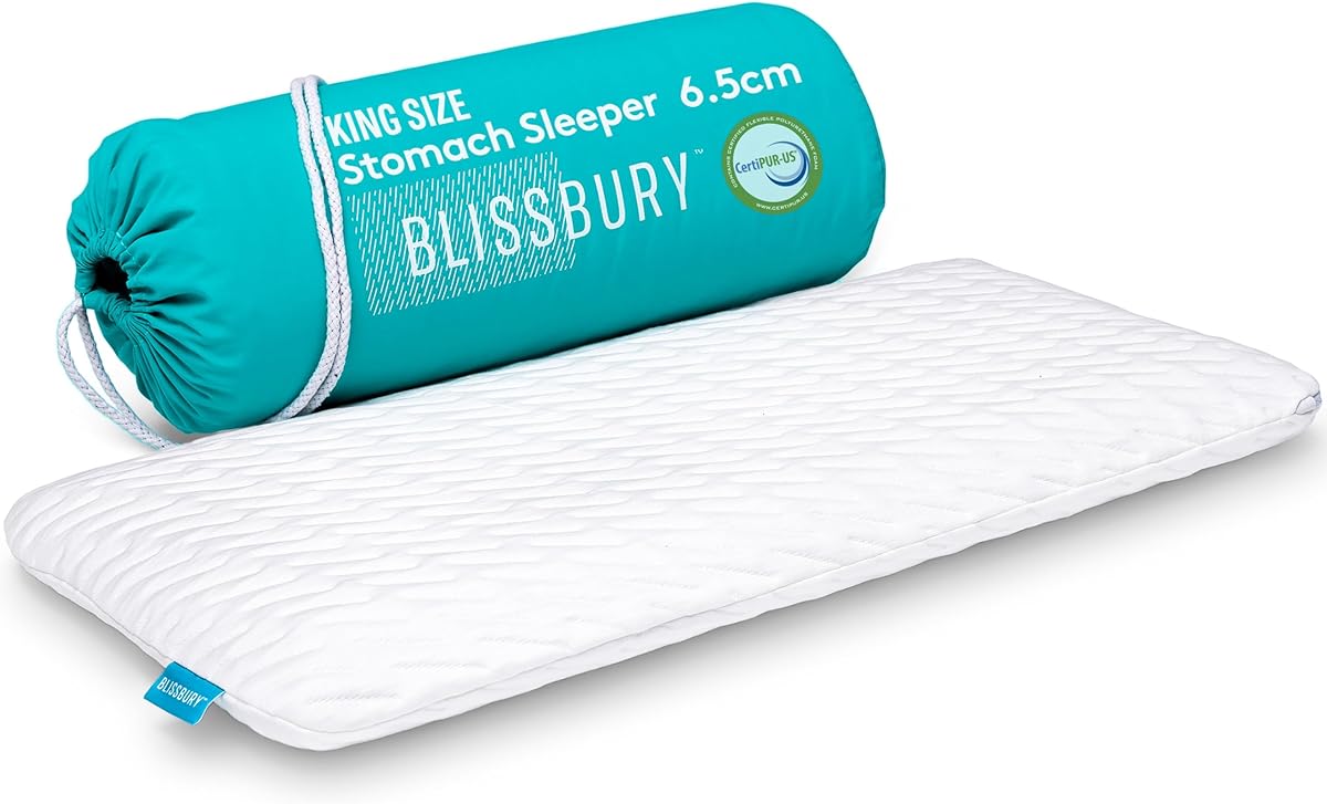 BLISSBURY King Size 2.6 Inch Ultra Thin Pillow for Sleeping | Premium Memory Foam Flat Pillow | Back & Stomach Sleeping Pillow | Certified Foam for Neck and Back Support | Removable Pillow Case