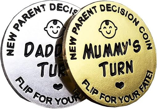 New Parents Decide Coins, New Baby Gifts for mom, dad Decide Coins for Women, Men, First Pregnancy mom and dad Make Christmas Birthday Gifts F