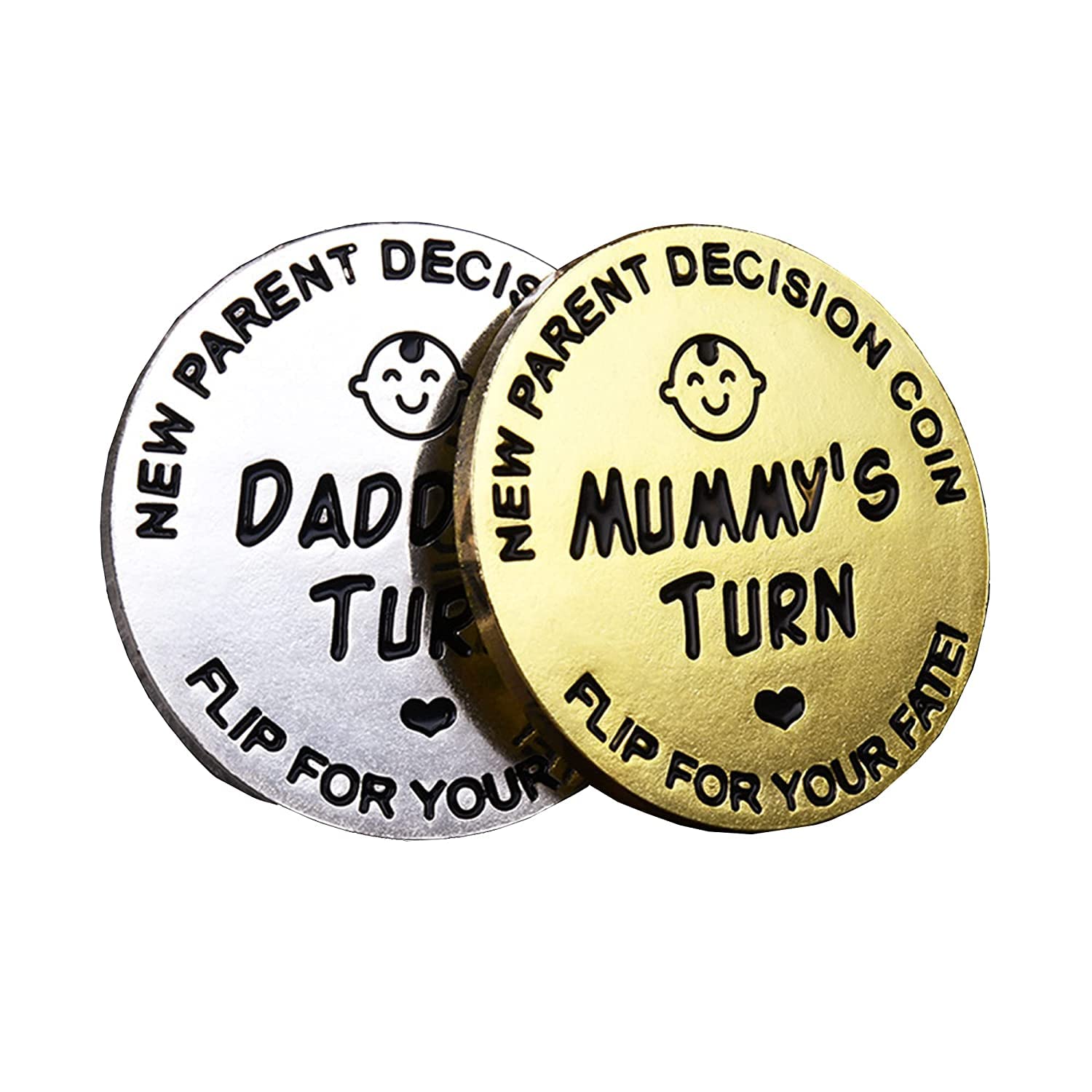 Vbeca New Parents Decide Coins, New Baby Gifts for mom, dad Decide Coins for Women, Men, First Pregnancy mom and dad Make Christmas Birthday Gifts (F)-image-20