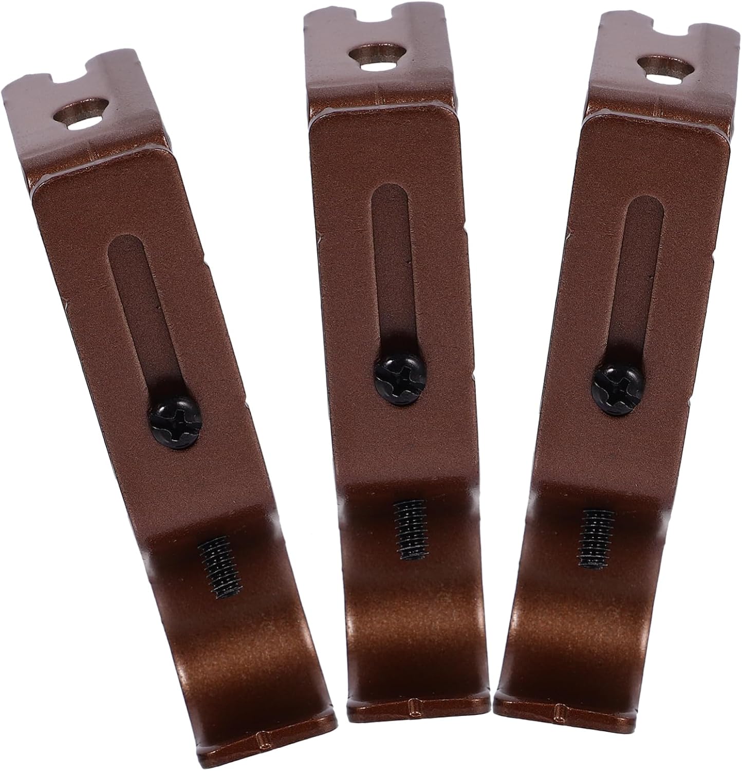 Levemolo 3pcs Adjustable Curtain Pole Bracket Vintage Style Drapery Rod Holder Easy to Install Sturdy Construction for Retro Home Decor Brown