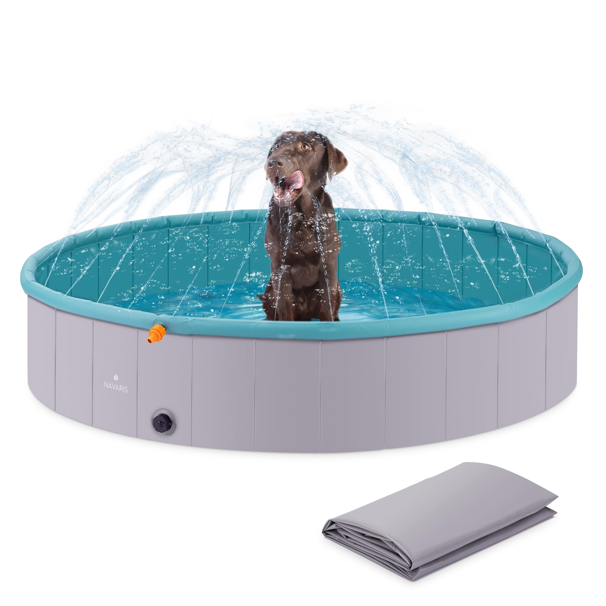 Piscina Pieghevole Per Cani - Vasca Da Bagno Per Animali Grandi, Blu 120x30 Cm - Foto 11