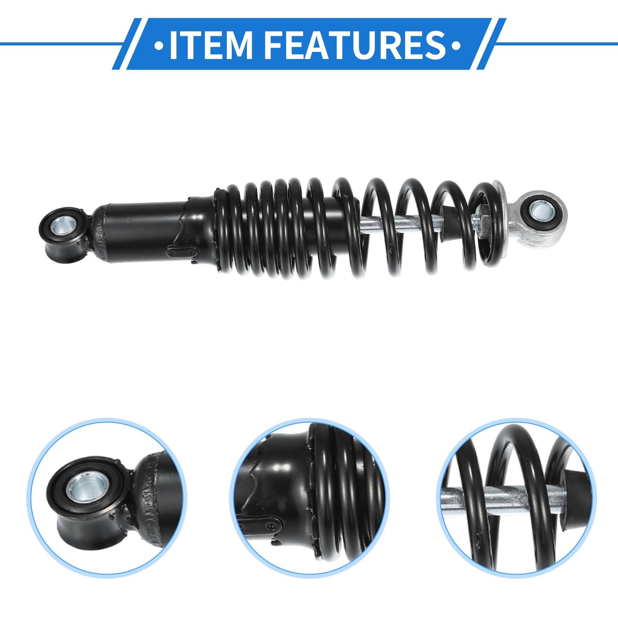 1 Coppia Ammortizzatori Posteriori per Moto, Ammortizzatori Posteriori ad Aria da 280mm Universali per Moto in Acciaio Resistente Nero Destro Sinistro
