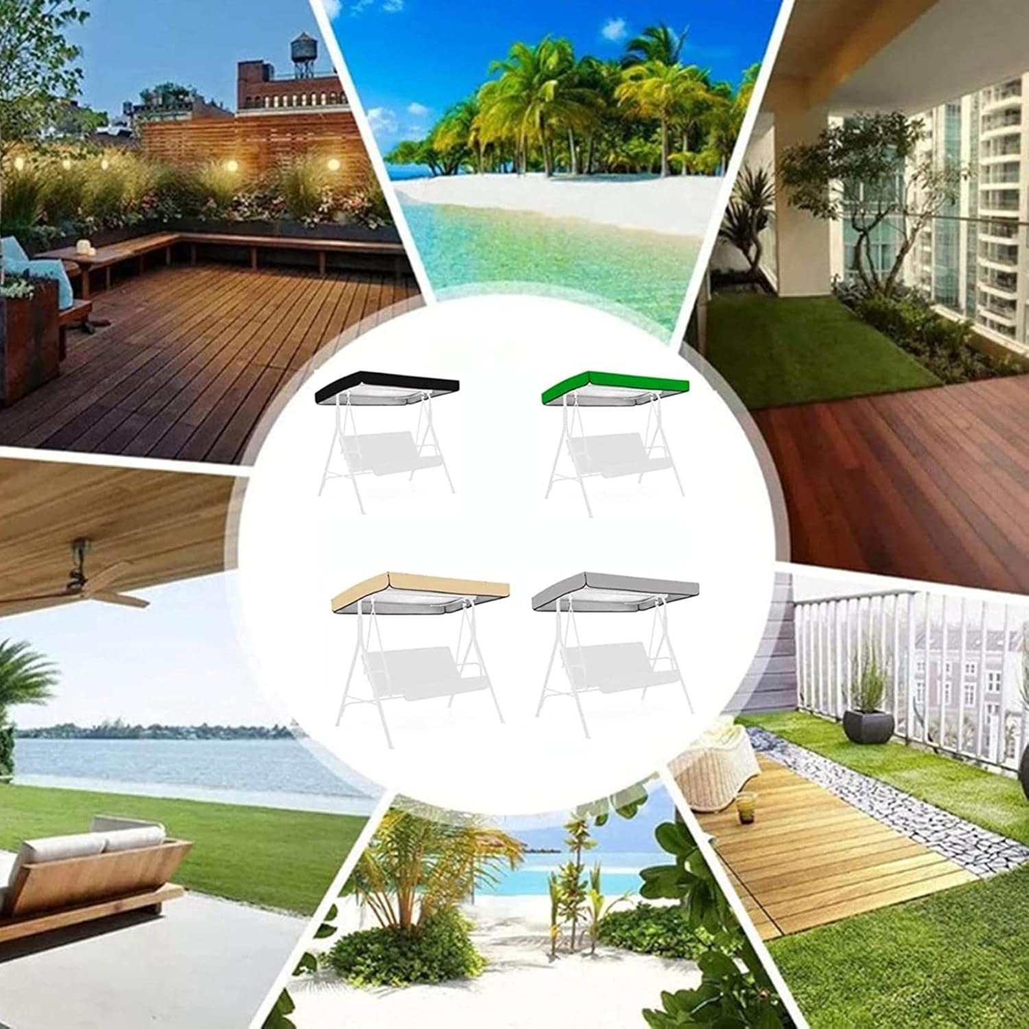 Replacement Patio Swings Canopy Outdoor Replaceable Porch Top Cover Sunscreen Waterproof,Garden Patio Outdoor Rainproof Swing Canopy Outdoor Sunscreen(Only Canopy Cover)