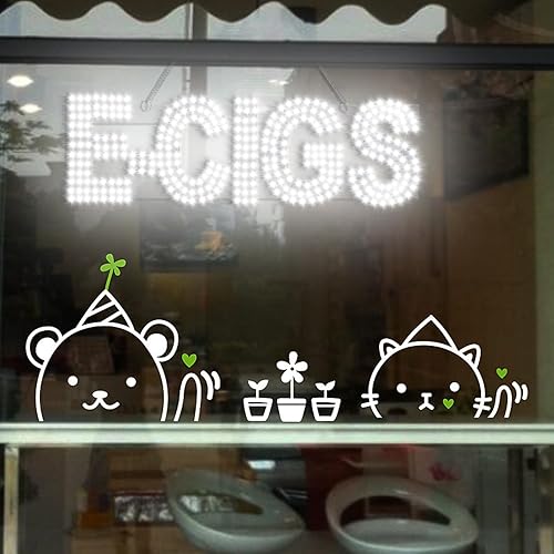 Miniatura 4 de Letrero E-CIGS LED grande de 30 x 9 pulgadas para tiendas de humo, diseño único súper brillante con instalación colgante, letrero electrónico de