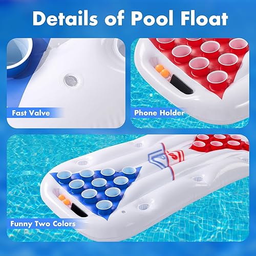 Miniatura 2 de Juegos de piscina para adultos con familia, mesa de billar flotante de 6 pies, juguetes de agua, accesorios de lago, esenciales para fiestas,
