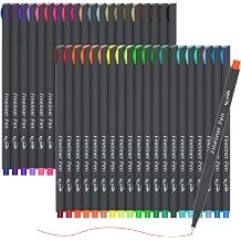 46 Pack Journal Planner Colored Pens, Lineon 40 Colors Fineliner Pens with 6 Different Stencils, Perfect Set for Bullet Journal Planner Note Calendar Coloring Office School Art Supplies