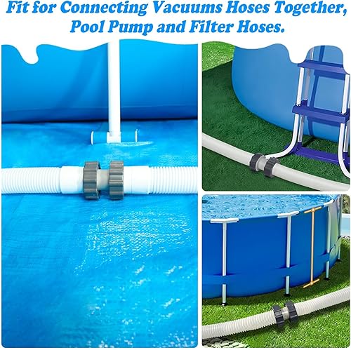 Miniatura 4 de Adaptador de manguera de bomba de filtro, extensor de manguera de piscina de 1.5 pulgadas con doble anillo impermeable, conector de manguera de
