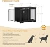 Mueble para perro M de 31.9" con puerta de granero | Jaula para perro resistente, mueble para perro con 2 puertas, jaula de madera para mascotas como mesa auxiliar para perros pequeños/medianos, negro DFC83604B 3
