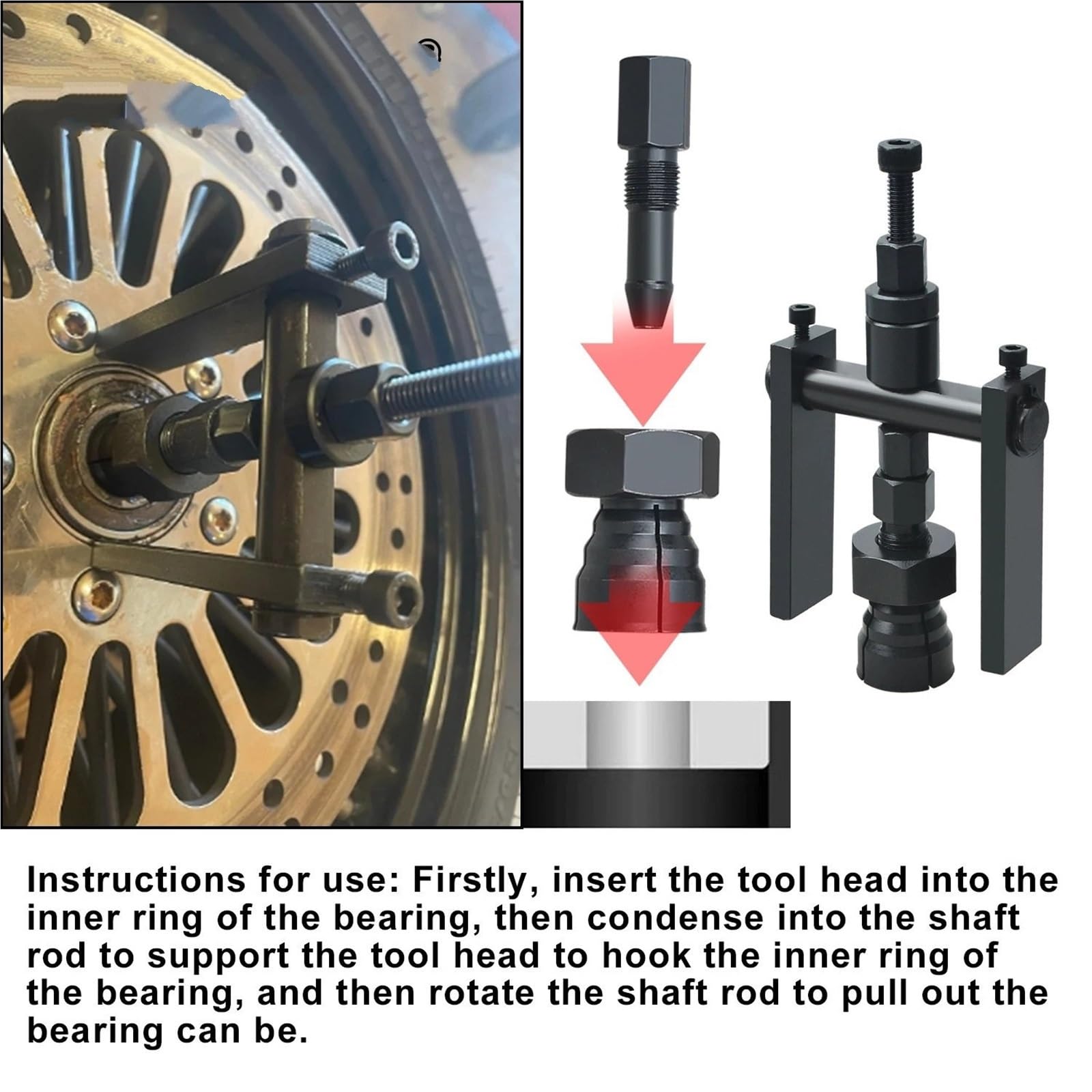 Kit d'outils d'extraction de roulements intérieurs pour Moto, 12 pièces, 8-25 mm, Marteau Coulissant, Insert Pilote, kit Retrait Interne Outil Extracteur Coffret Extraction de Roulement