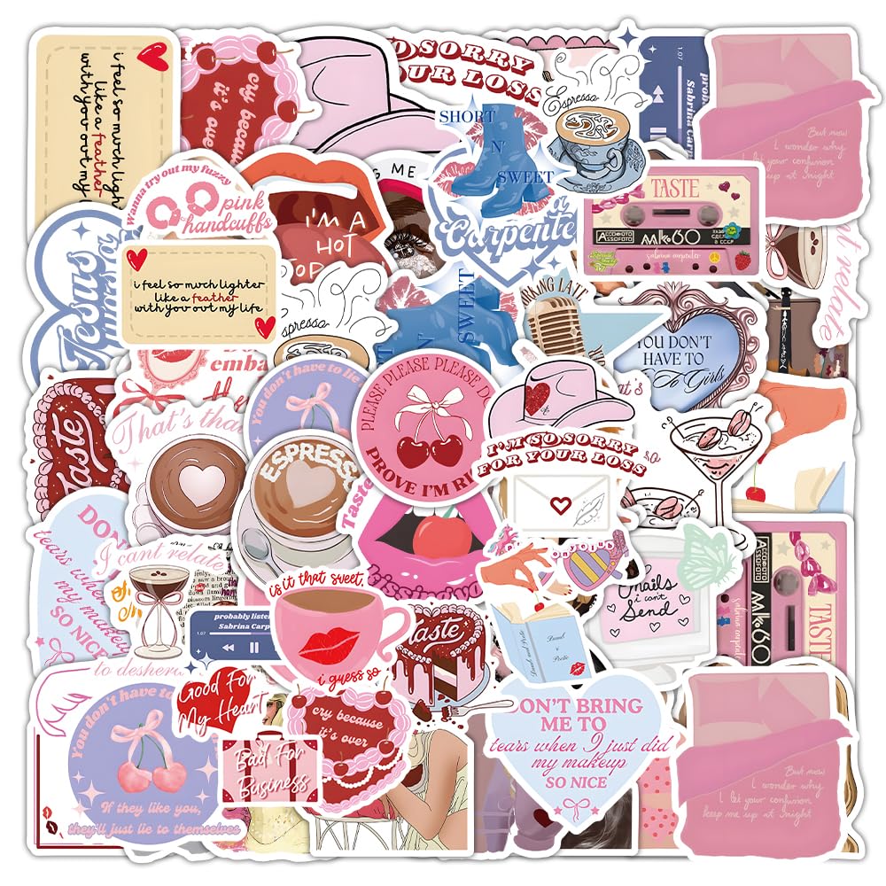Aesthetic Vinyl Stickers and Decals,Aesthetic Stickers,Waterproof Decals for Laptop，Computer，Phone Case,Guitar，Gifts for Adults Teens.