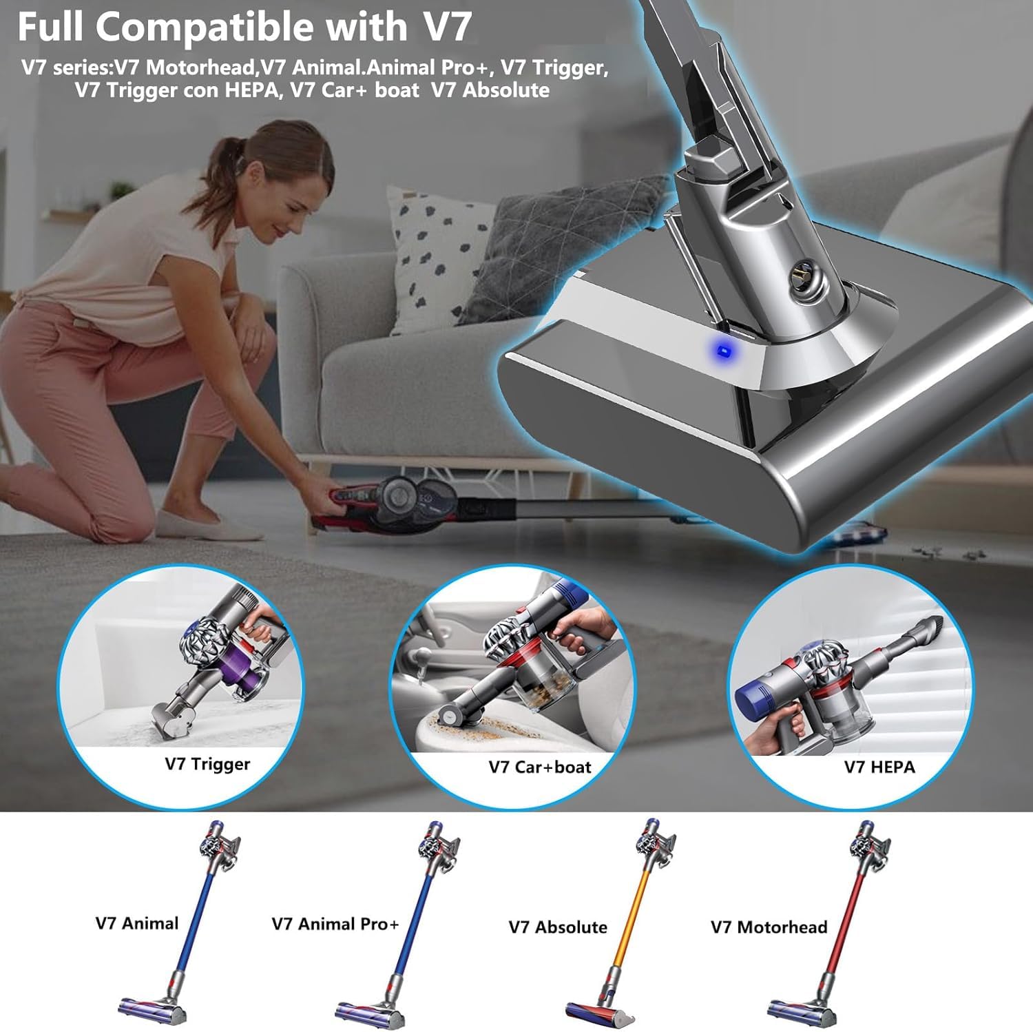 Dyson V7 Trigger コードレス掃除機(BATTERY新品) Dyson（ダイソン） 掃除機 バッテリー v7 PSE適合 PL保険 互換 大容量