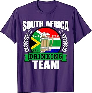 South Africa Drinking Team Funny African Flag Party Gift T-Shirt