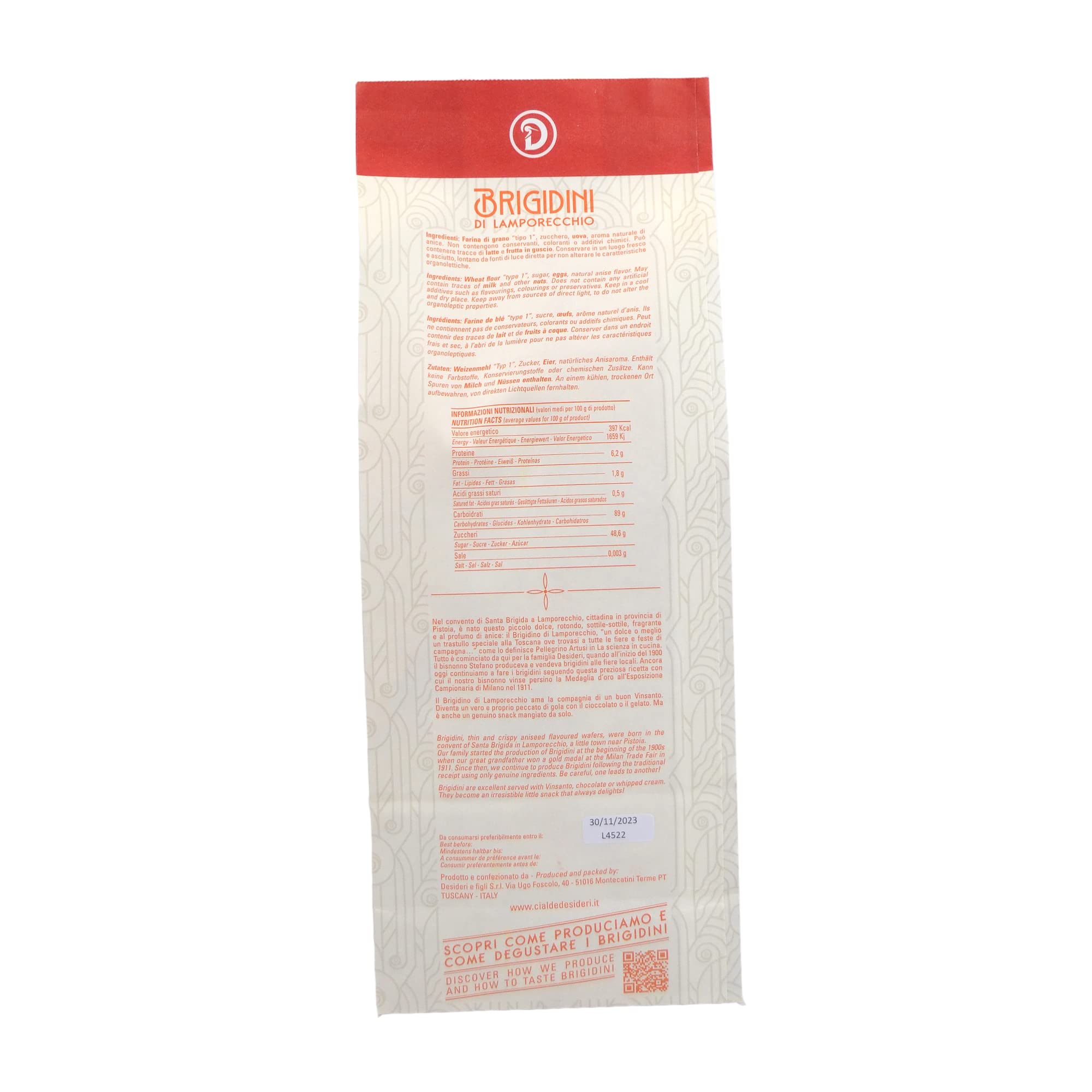 LATTA GR 450 CIALDE DI MONTECATINI + 400 GR DI BRIGIDINI DI LAMPORECCHIO TRADIZIONALI ALL'ANICE PER COLAZIONE, TE E MERENDA