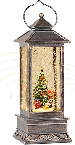 Miniatura 21 de Linterna musical de globo de nieve de Navidad, linterna giratoria brillante de 12 pulgadas con temporizador de 6 horas, alimentado por USB