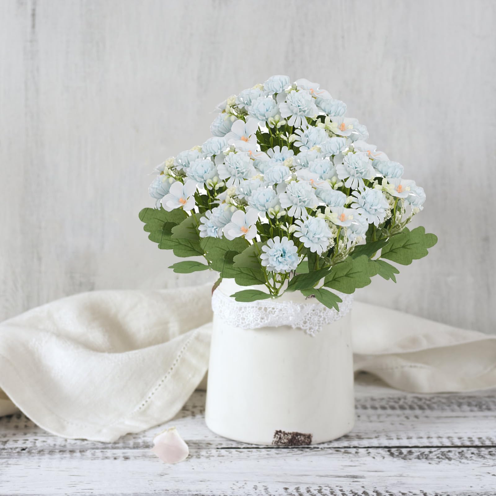 astylishome Blue Artificial Flowers Set for DIY Bridal Wedding Decorations Fake Floral Arrangements for Party Table Centerpieces Home Decor Indoor Outdoor 1614 - Image 4