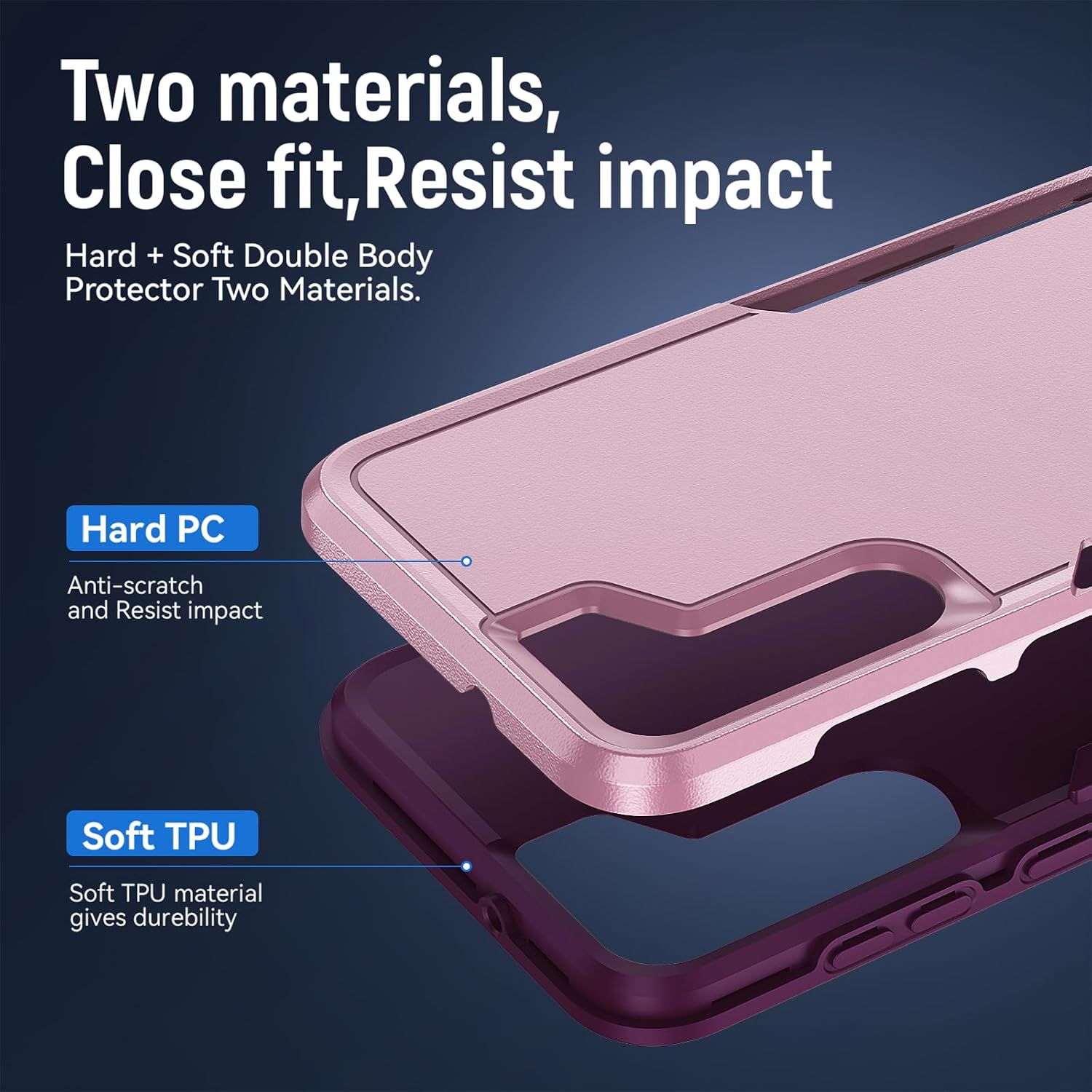 for Samsung Galaxy S23 Plus Case with HD Screen Protector, Pink image 5