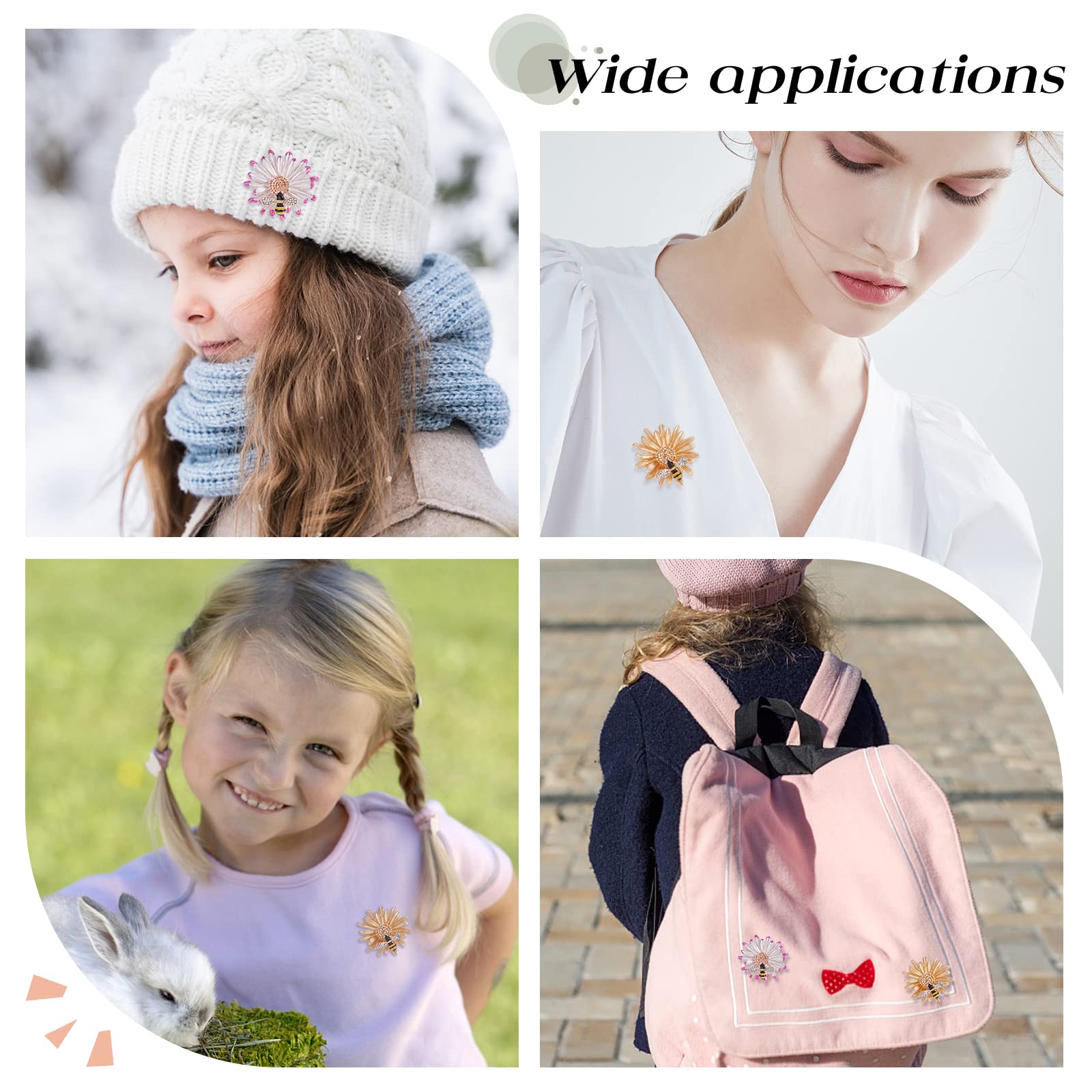 Healeved 1pezzo Spilla in Creativa Decorazione Forma Di Margherita e Spilla Squisita Intarsiata Gioielli Per Abbigliamento