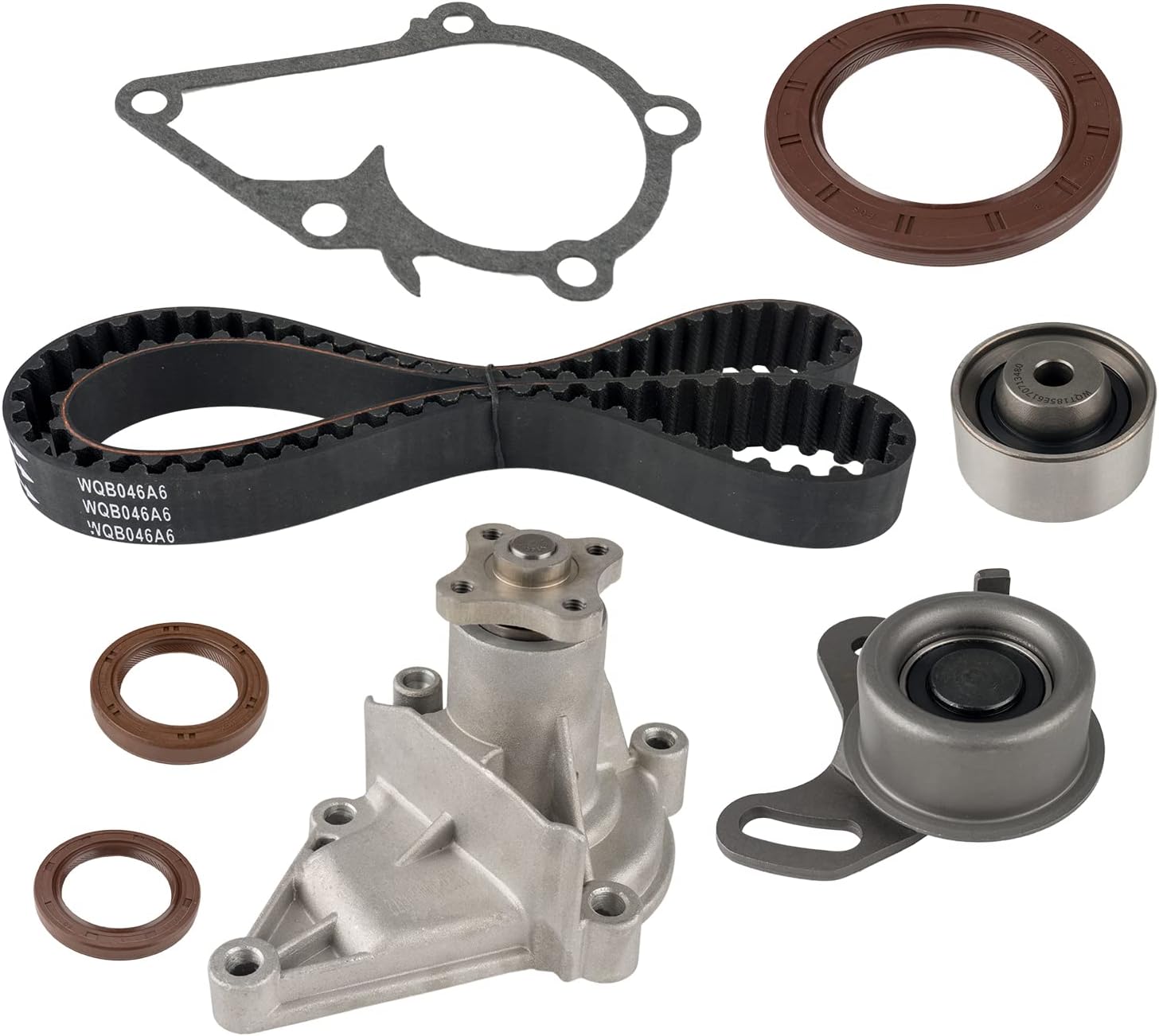 KAX Timing Belt Kit with Water Pump Fit for Hyundai Accent 2006-2011, Kia Rio 2006-2011, Accent 2001-2005 1.6L, Rio5 2006-2011, OE# 24312-26050, 25100-26015, 24810-26020, 24410-26000