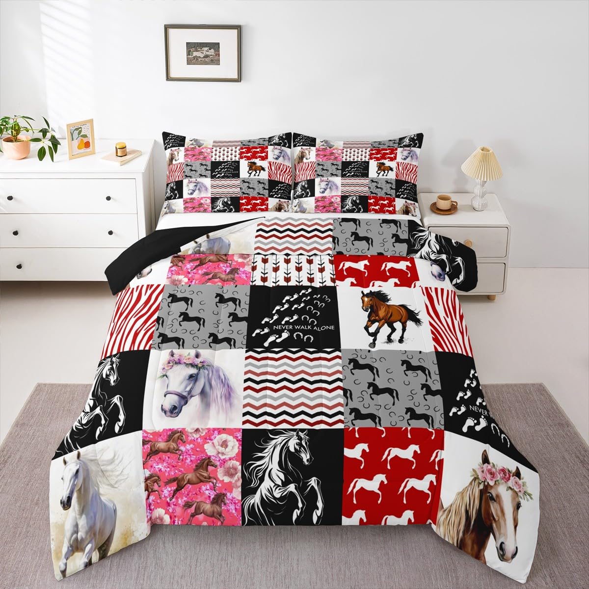 Floral Bedding Sets - Hummingbird Iris Flowers Comforter -10