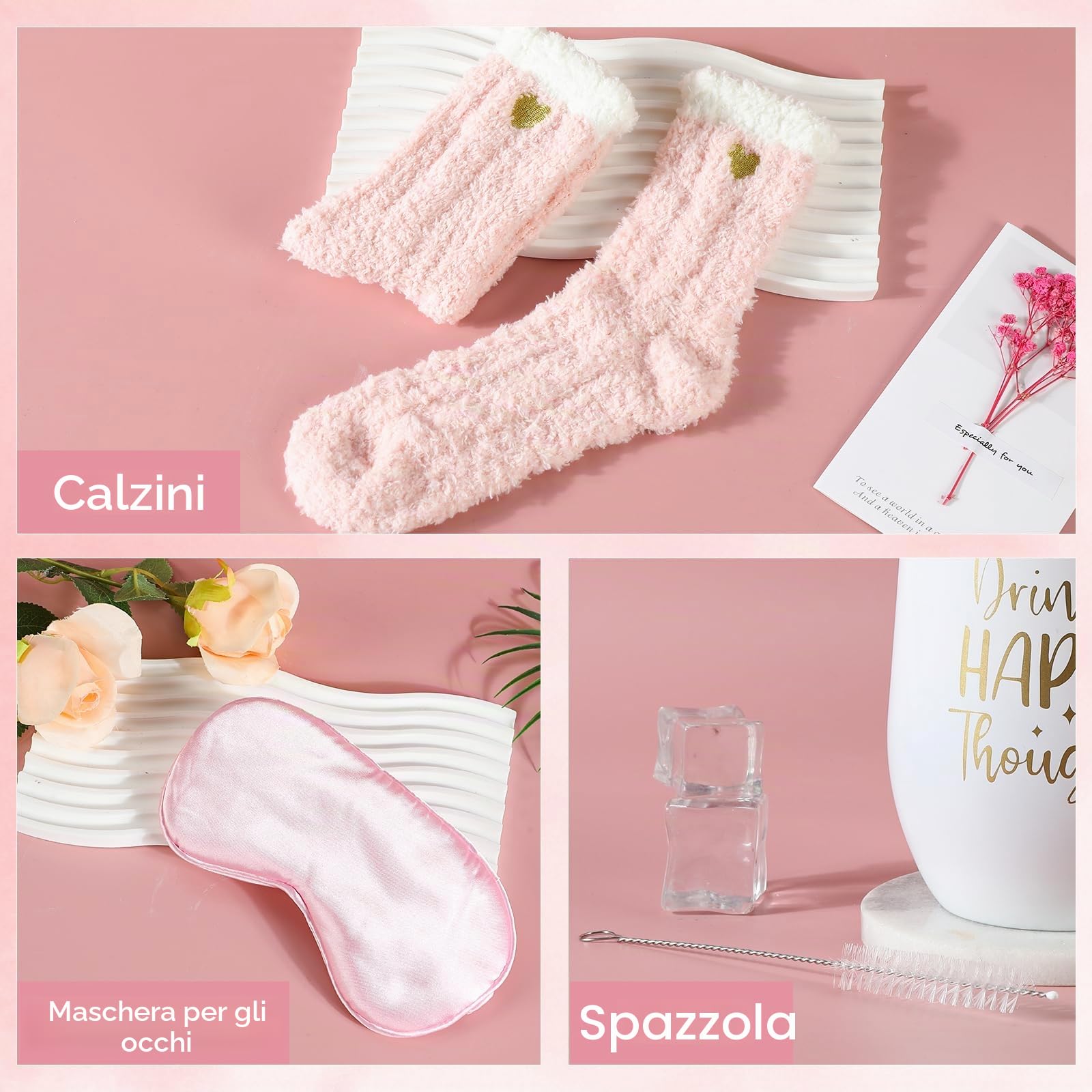 Regalo Donna Compleanno,Set Cofanetto Regalo Donna con Coperta Flanella, per Amiche,Mamma e Sorella,Regali Natale Regalo San Valentino,12 Pezzi