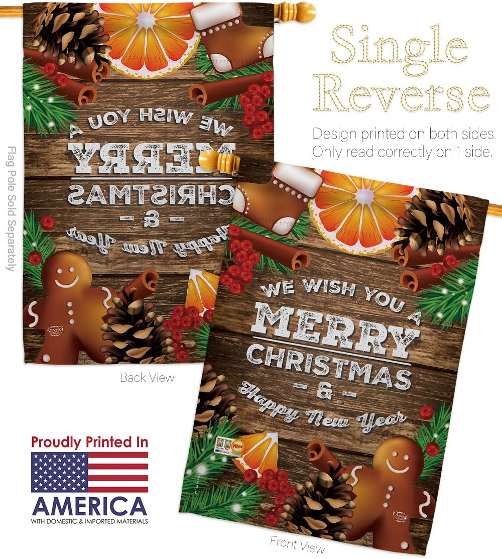 Christmas Sprit House Flag Wintertime Santa Marry Xmas Present Reindeer Season Snow Small Decorative Gift Yard Banner Made In USA 28 X 40