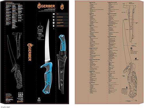 Miniatura 7 de Gerber Controlador de engranajes, cuchillo de filete de agua salada para pesca, cuchillo de pesca resistente, equipo de pesca premium, 8 pulgadas,