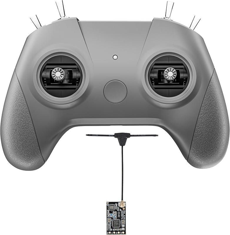 C8 ELRS V3 8CH 2.4GHz RC Transmisor de radio con nano receptor CR8 para drones FPV/Tiny Whoop/ala fija, controlador de simulador de drones FPV para principiantes, modo 2 (controlador y receptor C8 ELRS)