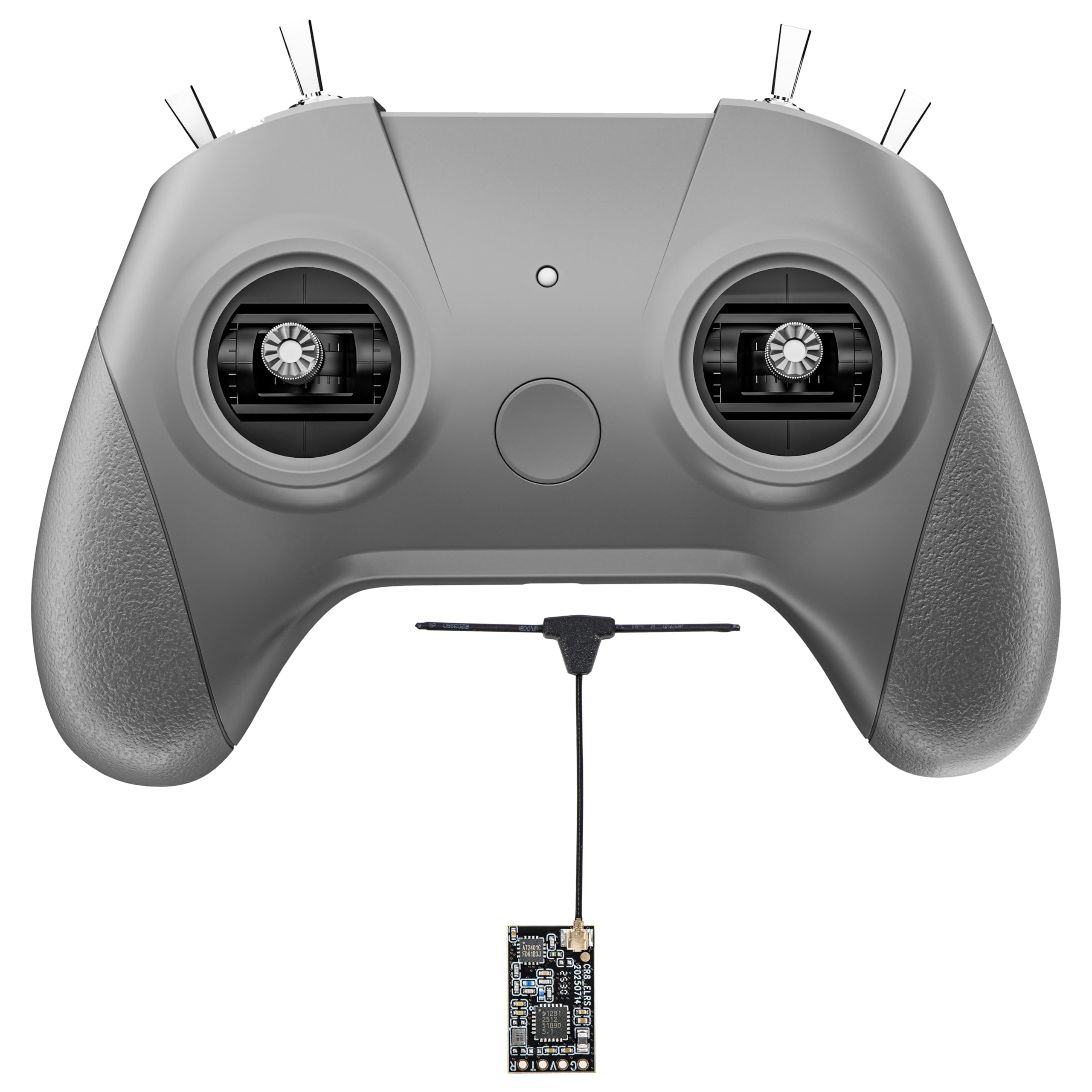 Radio Control C8 ELRS V3 con Nano Receptor CR8 para Drones FPV/Tiny Whoop/Voltijas, Controlador Simulador FPV para Principiantes, Modo 2 (Mando C8 ELRS y Receptor)