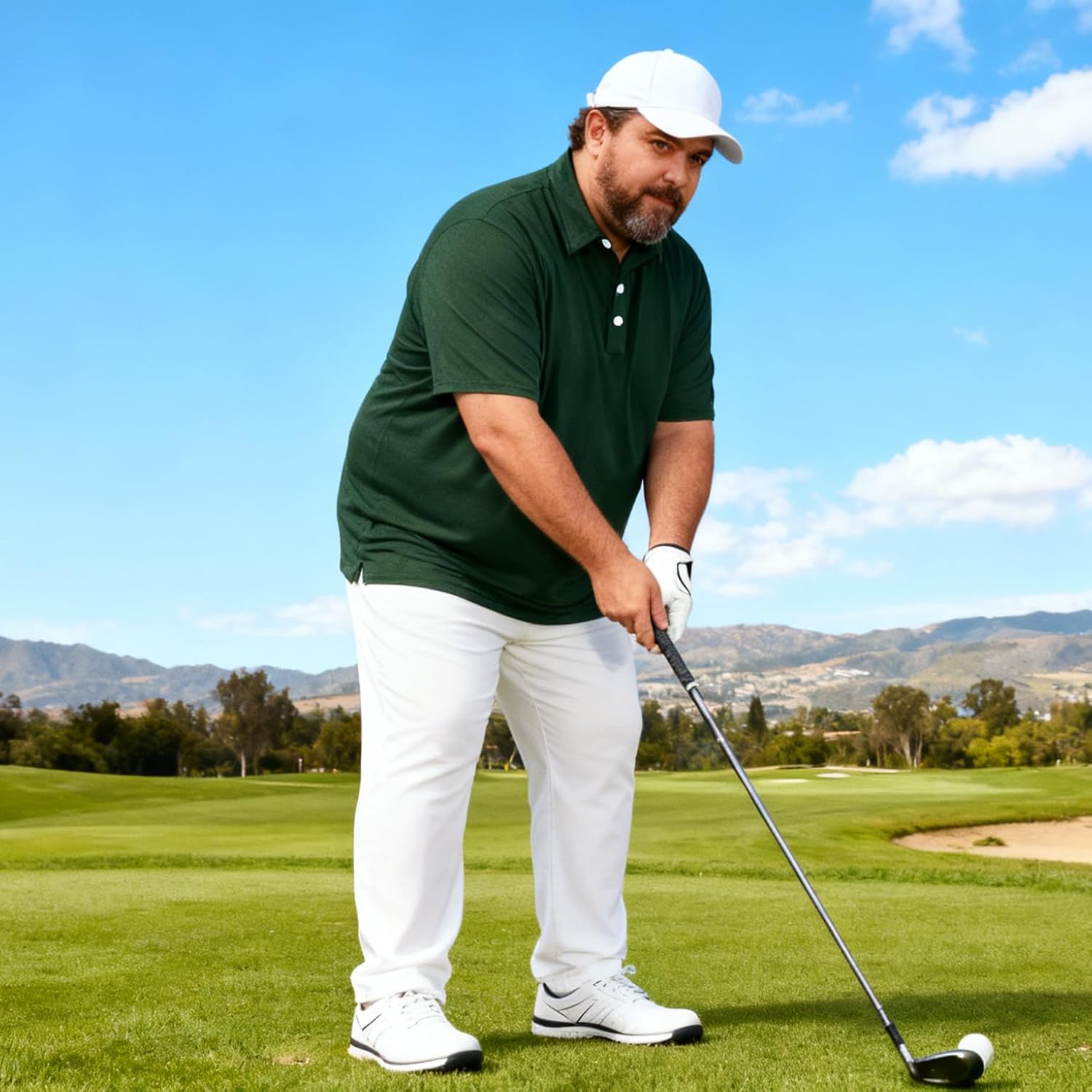 TAPULCO Men's Big and Tall Golf Polo Shirt Moisture Wicking Casual Lightweight Breathable Performance Shirts (2XL-5XL)