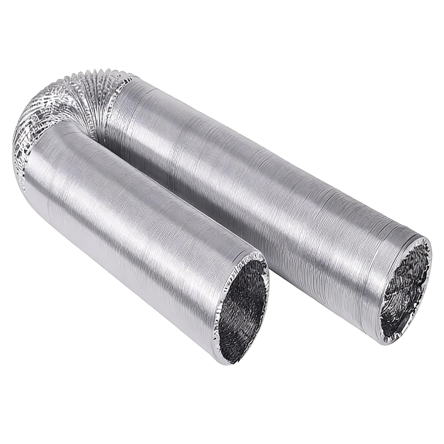 Manguera de ventilación de aluminio de 10 cm de diámetro, Conducto de ventilación para sistemas de calefacción, refrigeración y ventilación(Silver)