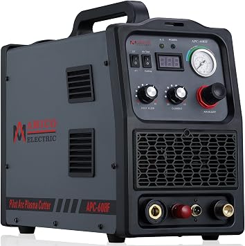 Amico APC-60HF, 60-Amp Non-touch Pilot Arc Plasma Cutter, 1.0 inch Clean Cut, 100-250V Wide Voltage, Grey, Full Size