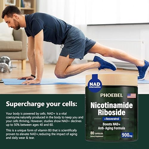 Miniatura 5 de Newly NAD + Suplemento - Resveratrol, ribósido liposomal de nicotinamida, quercetina - Suplemento NAD de alta pureza para energía, enfoque - 80