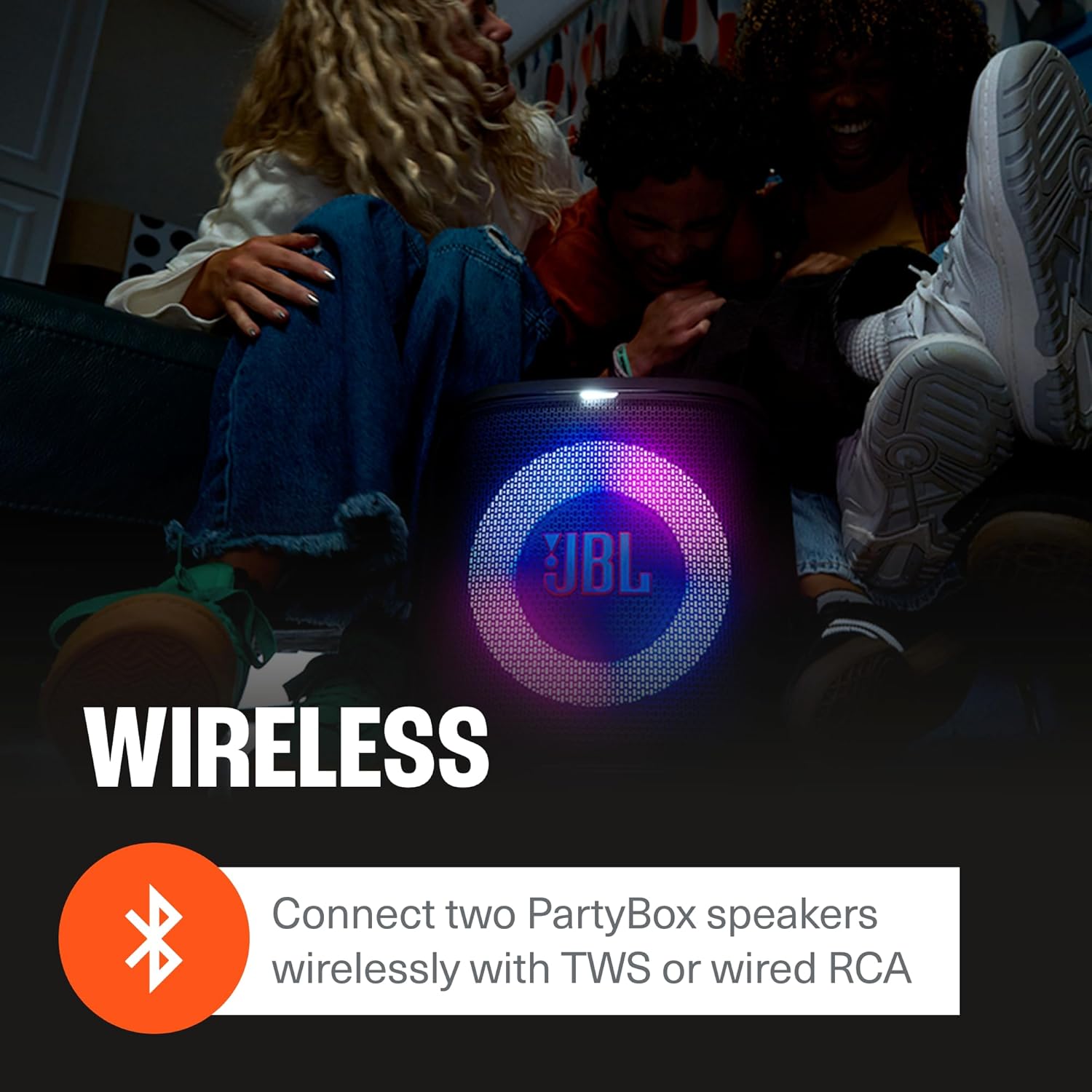 JBL Partybox Encore Essential 2 Bluetooth Speaker (Black) and divvi! Wireless Mic Pair Bundle